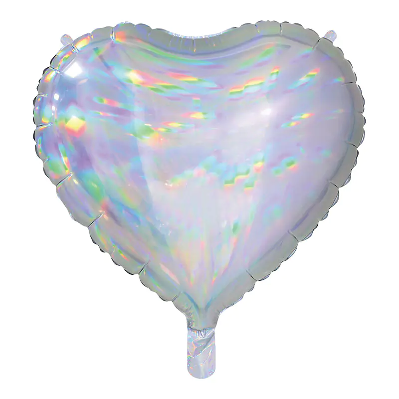 Holographic Silver Flat Heart